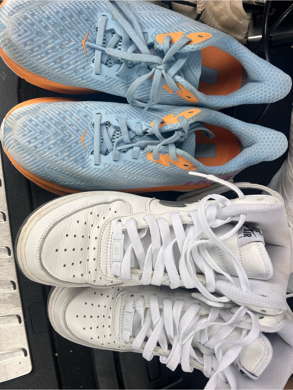 Hoka Women's Light Blue & Orange Running Shoes